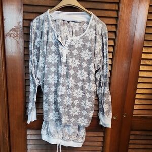 Gray Snowflake Pajama Set